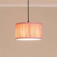 ValueLights Jess Fabric Ruched Pleated Ceiling Floor Table Small Drum Lamp Shade in Light Pink
