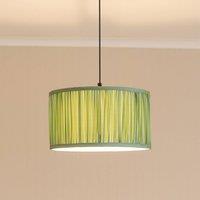 ValueLights Jess Fabric Ruched Pleated Ceiling Floor Table Large Drum Lamp Shade in Pale Green