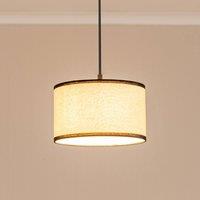 ValueLights Eva Natural Linen Fabric Ceiling Floor Table Small Drum Lamp Shade in Black