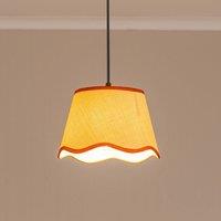 ValueLights Dutton Natural Fabric Scallop Edge Ceiling Floor Table Small Lamp Shade in Burnt Orange