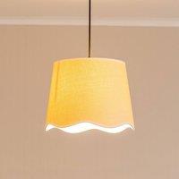 ValueLights Dutton Natural Fabric Scallop Edge Ceiling Floor Table Large Lamp Shade in White