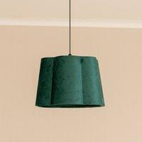 ValueLights Amy Velvet Scallop Shape Ceiling Floor Table Lamp Shade in Bottle Green