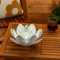 ValueLights Waterlily Solar Powered Outdoor Lotus Flower Decoration Garden Light in White