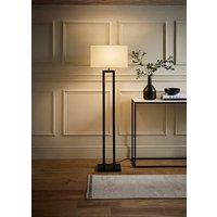 ValueLights Gloria Double Stem Metal Floor Lamp with Rectangular Lamp Shade in Black