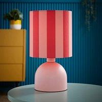 ValueLights Mileys Pink Stripes Drum Lamp Shade Pale Pink Table Lamp
