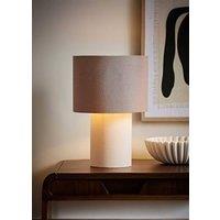 ValueLights Bobby Colour Clash Duo Fabric Table Lamp in Natural