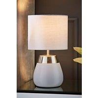 ValueLights Hurst Bulbous Touch Table Lamp with matching Drum Lamp Shade in Grey