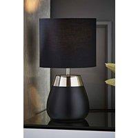 ValueLights Hurst Bulbous Touch Table Lamp with matching Drum Lamp Shade in Black