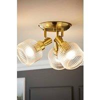 ValueLights Calpe 3 Way Glass Shade Adjustable Spotlight Ceiling Light in Gold