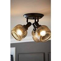 ValueLights Calpe 3 Way Glass Shade Adjustable Spotlight Ceiling Light in Black
