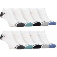 FARAH Men 10 Pack Breathable Bamboo Plain Trainer Socks in White | Size: 6-11