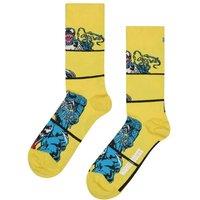 Happy Socks Men Marvel Symbiote Novelty Socks | Gift Idea in Yellow | Size: 6-11