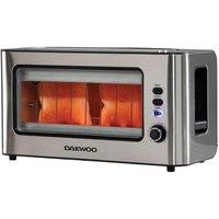 Daewoo 2 Slice Glass Front Ultra Wide Toaster SDA1060GE in Silver