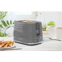 Daewoo 800W 'Argyle' 2 Slice Toaster With Defrost, Reheat & Cancel Functions in Grey