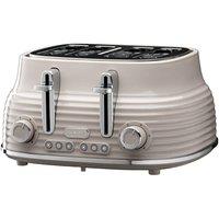 Daewoo Sienna 4 Slice Toaster High Lift 6 Browning Settings Taupe SDA2485GE