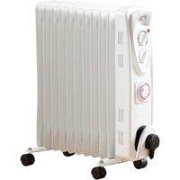 Daewoo 11 Fin Oil Filled Radiator 2500W Portable Heater 24 Hour Timer White | Size: Single