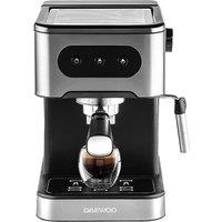 Daewoo Dual Cup 20 Bar 'Flava' Espresso Coffee Machine with Milk Frother 1.5L in Silver | Size: 1500ml