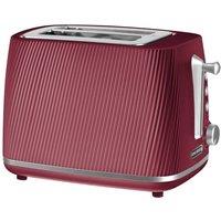 Daewoo 'Cascade' 2-Slice Toaster Defrost Reheat Cancel in Red
