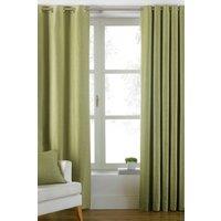 Paoletti Atlantic Twill Woven Eyelet Curtains in Green | Size: 168cm width x 229cm drop