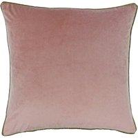 Paoletti Meridian Soft Velvet Piped Cushion in Dusty Pink | Size: 55cm x 55cm