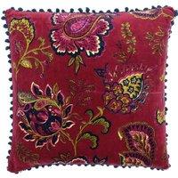 Paoletti Malisa Paisley Velvet Cushion in Pink