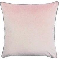 Paoletti Meridian Soft Velvet Piped Cushion in Light Pink | Size: 55cm x 55cm
