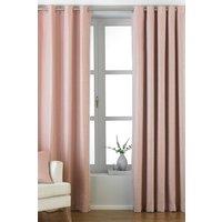 Paoletti Atlantic Twill Woven Eyelet Curtains in Baby Pink | Size: 168cm width x 137cm drop