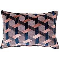 Paoletti Delano 3D Luxe Velvet Jacquard Cushion in Pink | Size: 40cm x 60cm