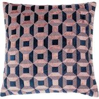 Paoletti Empire Velvet Jacquard Geometric Cushion in Pink | Size: 45cm x 45cm