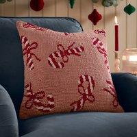 Furn Candy Canes Tufted Cushion in Pink | Size: 45cm x 45cm