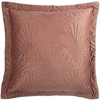 Paoletti Palmeria Quilted Velvet Cushion in Pink | Size: 60cm x 60cm