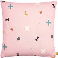 Furn Bitsa Symbol Recycled Cushion in Pink | Size: 43cm x 43cm