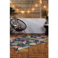 Paoletti Koi Pond Tropical UV & Weatherproof Outdoor/Indoor Rug in Midnight | Size: 120cm x 170cm