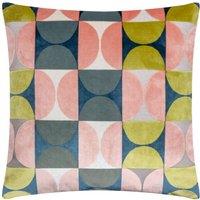 Paoletti Bardot Cut Velvet Polyester Filled Cushion in Pink | Size: 50cm x 50cm