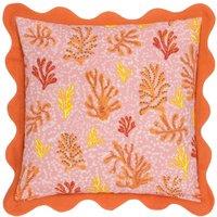 furn. Coral Scalloped Polyester Filled Cushion in Pink | Size: 50cm x 50cm