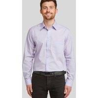 Double TWO Men Lilac Classic Easy Care Long Sleeve Shirt in Purple | Size: 18 in