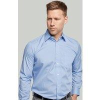 Double TWO Men Cornflower Blue Classic Easy Care Long Sleeve Shirt | Size: 15 in