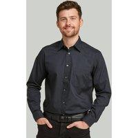Double TWO Men Black Classic Easy Care Long Sleeve Shirt | Size: 15.5 in