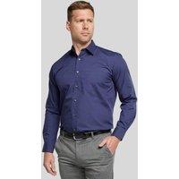 Double TWO Men Navy Classic Easy Care Long Sleeve Shirt | Size: 17 in