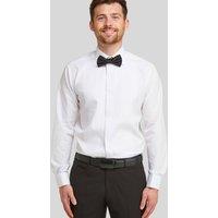 Double TWO Men White Ribbed Piqu Evening Dress Shirt | Size: 23 in
