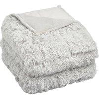 OHS Fluffy Fleece Sensory Sleep Therapy Weighted Blanket 150 x 200 cm 8kg in Silver