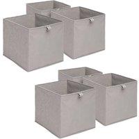 OHS Pack of 6 Plain Folding Storage Boxes in Grey