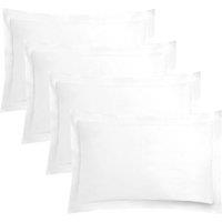 OHS 4 x Soft Cotton Oxford Edge Pillowcases in White