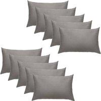OHS 10 x Soft Cotton Housewife Pillowcases in Grey
