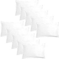 OHS 10 x Soft Cotton Oxford Edge Pillowcases in White