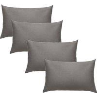 OHS 4 x Soft Polycotton Housewife Pillowcase Set in Charcoal