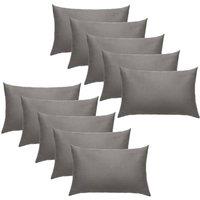 OHS 10 x Soft Polycotton Housewife Pillowcase Set in Charcoal