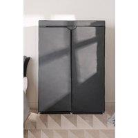 OHS Fabric Canvas Wardrobe Zip Hanging Clothes Rail Organizer Storage in Charcoal