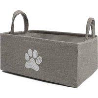OHS Pet Storage Basket Dog Toy Box Bin Handles Collapsible New Puppy Essentials Gift in Charcoal