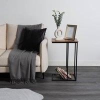 OHS C Shape Table Side End Living Room Furniture Bedside Nightstand in Dark Brown